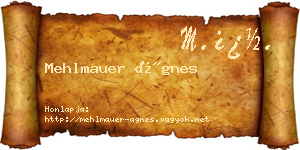 Mehlmauer Ágnes névjegykártya